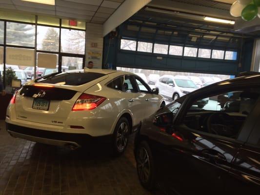 My girl leaving the show room floor