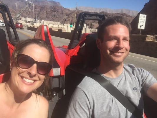 Driving over Hoover dam.