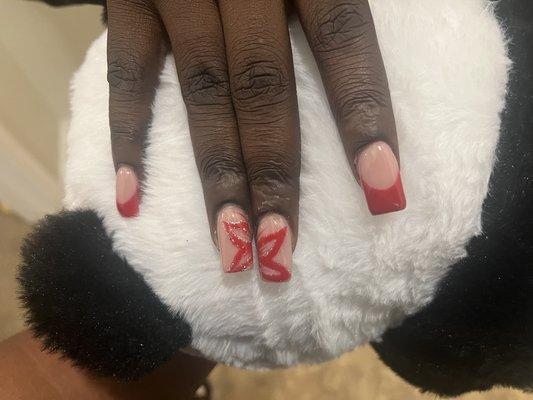 Red Tip nails for Prom