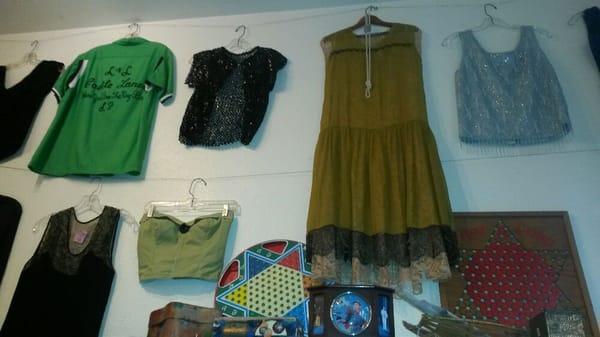 20's dress, 30's & 50's tops, and cultural revolution Mao clock.