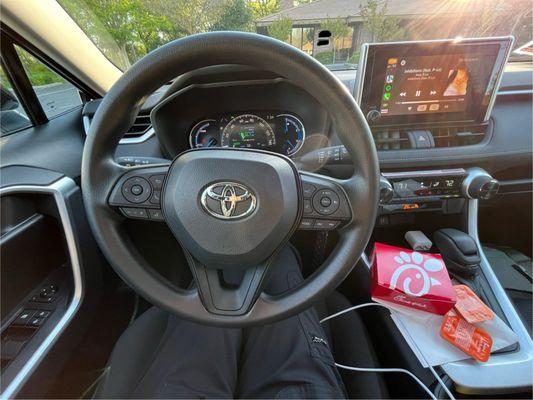 Interior from the driver's seat - 2024 RAV4 Hybrid