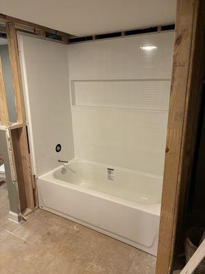 Tub and drywall installation