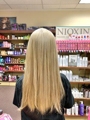 Back shot of our client's hair dye