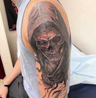 Reaper skull done by Randy Stout.