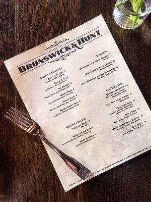 Brunch menu