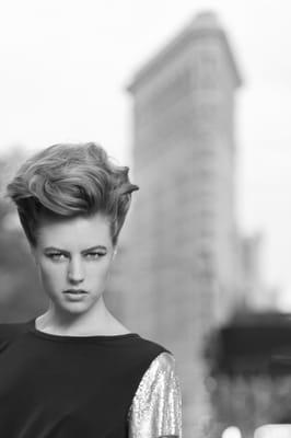 Fashion in Flatiron. Hair by Riccardo Maggiore. Photo by Paul Tirado Photography. Best hair salon service in the Flatiron District New York.