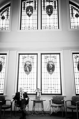 Beautiful stained glass in the foyer.