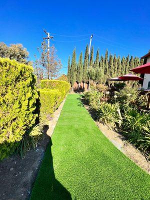 Artificial turf installation.