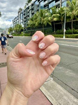 sparkly nails done by kylee