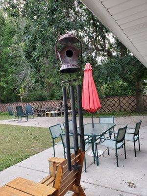 Another wind chime I purchased there. This one with a bird house.