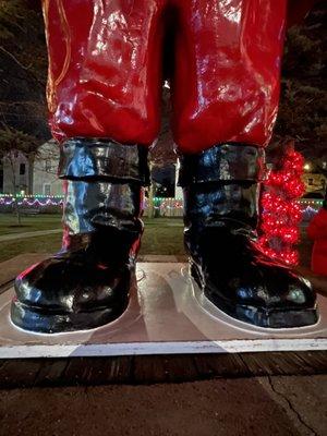 Big Feet. A 1950's Multi Story Santa!  A Free Event & Christmas Tradition. Decorations Lit Up & XMAS Songs @ Coletti-Magni Park Newton MA.