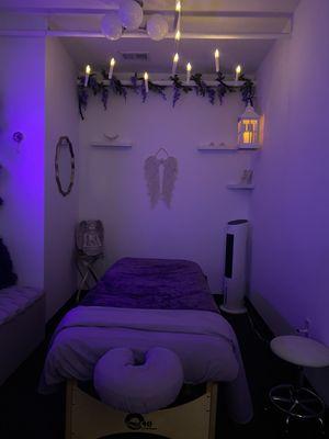 Ambiance is set in massage suite