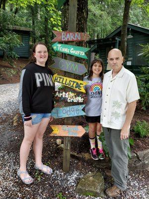 Kate and Rebecca Lewis of Vero Beach, Florida, arrive at Camp Tonawandah in Flat Rock, North Carolina.