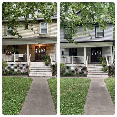 Before and after siding