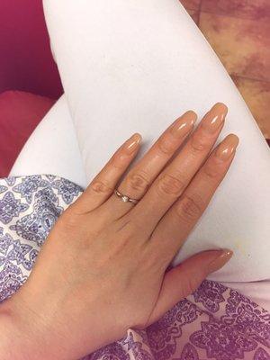 Nude nails done by Sam one week in!