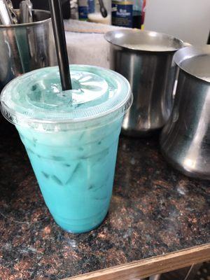 They make amazing red bull Italian sodas! And they have a huge selection of flavors this one is blue raspberry!