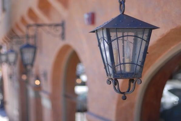 custom lanterns outside the Inn