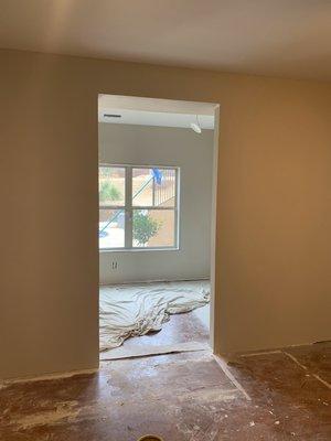 Unfinished basement being framed and finished