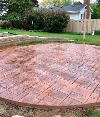 Colored and stamped patio