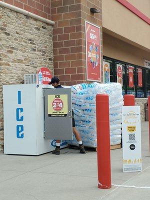 Cool Dude Pumped Up Fill Up cooler!   :-)   Ice price: Small bags 2 /$4 Regular $2.29.  Large bag $4.99.   8/13/2021