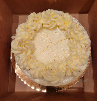 Ho-Ho-Holiday treat is eggnog cheesecake!  This is 6", 9" also available to order.