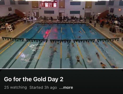 Came for a swim meet and was told we could watch the live stream on YouTube. Super awesome experience.