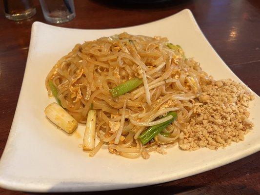 Pad Thai. Forgot the protein. Not much to it. Below average for the price.