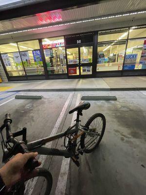 Rode 2 miles and he locked the store and won't let me in because he's mopping. Worst 7-11 I I've ever been too