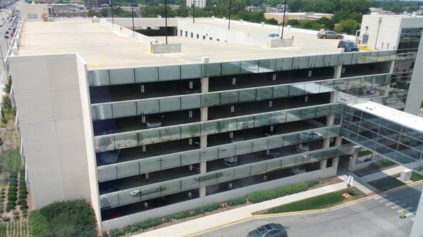 Parking garage across from the medical center