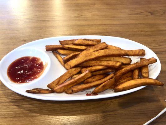 Yam appetizer from the owners! Great with the house chili oil