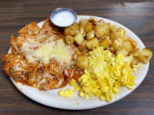 Red Chilaquiles & Eggs