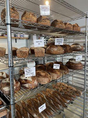 Breads galore! Spy the Danish Rye on the second shelf down.