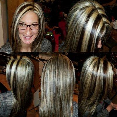 Chunky highlights and low lights by jenn