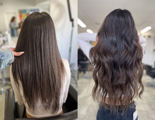 before & after extensions