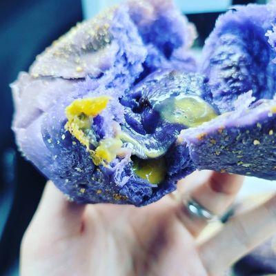 Ube cheese pan de sal