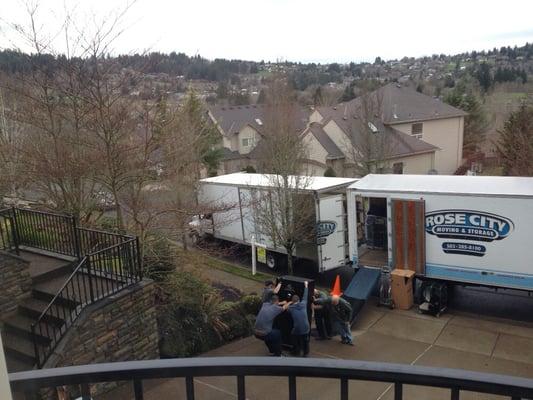 Moving the heavy gun safe down our steep driveway