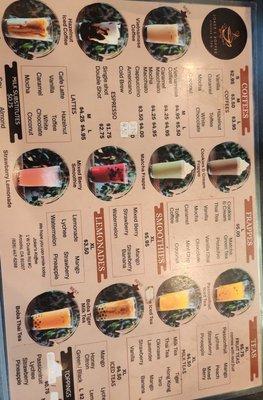 Drink menu