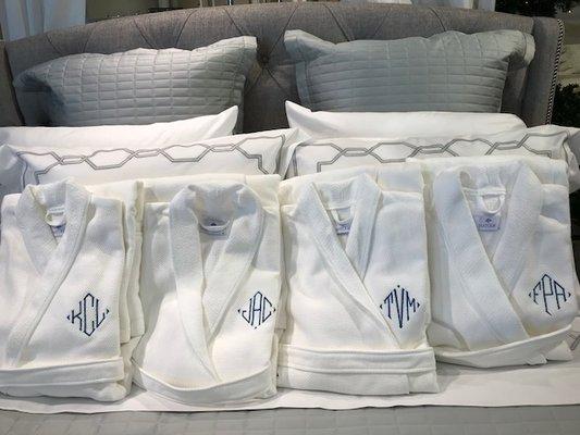 Monogrammed robes by Matouk