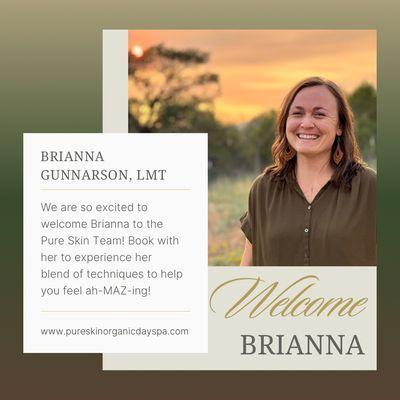 Welcome to the Team, Brianna!