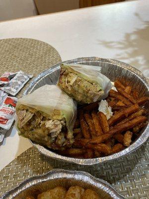 Thanksgiving wrap special with sweet potato fries