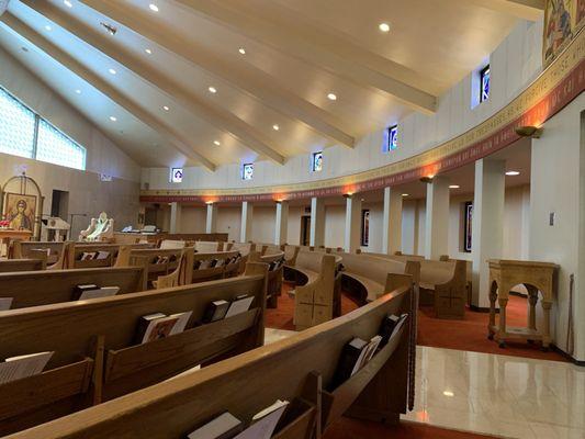 Inside the beautiful church.