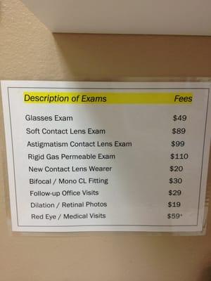 Getting the Eye exam for contact lens + eye glasses for $89