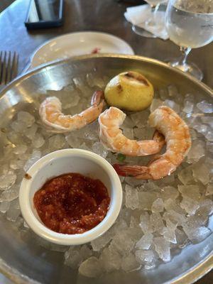 Part of chilled shrimp cocktail