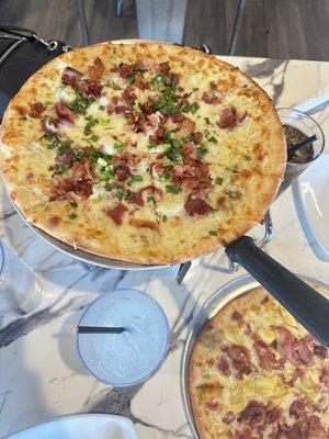 Mashed potato pizza - my favorite!