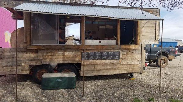 The front of the pizza trailer