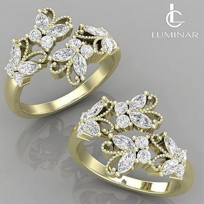 Just arrived...What can be more beautiful than diamond and butterflies.  Now available in yellow and white gold.