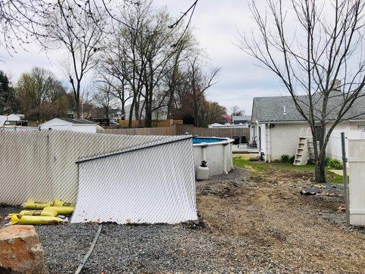 Back yard water damage