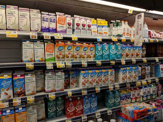 Milk alternatives in dairy section