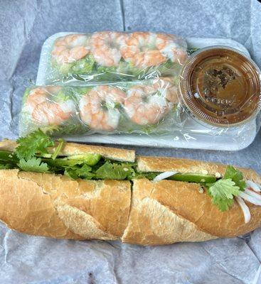 shrimp spring roll| veggie tofu banh mi