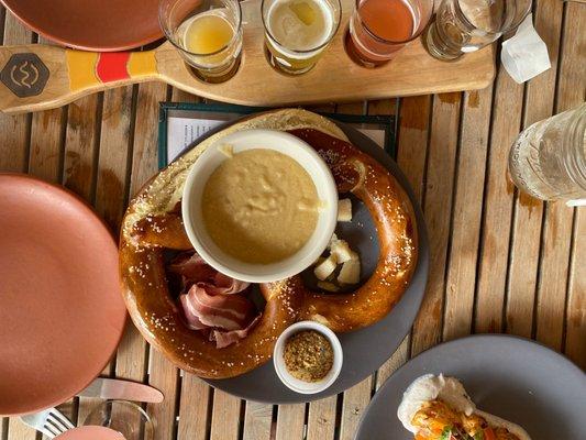 Pretzel and beer cheese